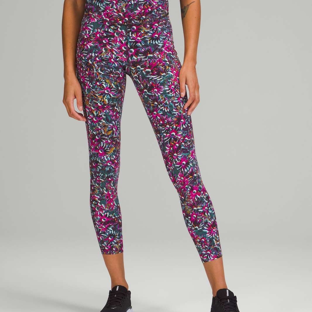 Lululemon Base Pace High-Rise Running Tight 25" Floral Electric Multi SIZE 2